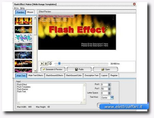 Immagine del programma Flash Effect Site Builder