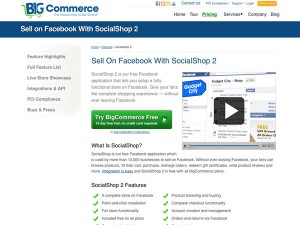 Immagine dell'applicazione BigCommerce SocialShop2 per personalizzare Facebook