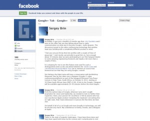 Immagine dell'applicazione Google+ Tab per personalizzare Facebook