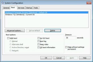 Schermata di rimozione del dual boot