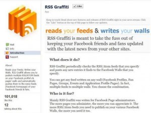 Immagine dell'applicazione RSS Graffiti per personalizzare Facebook