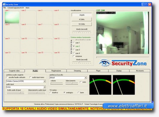 Immagine del software Security Zone di videosorveglianza