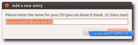 Scelta del nome del Live CD
