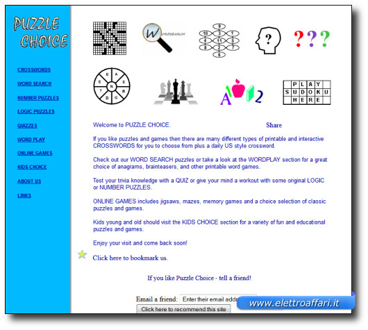 Immagine del sito Puzzle Choice per giocare a Sudoku