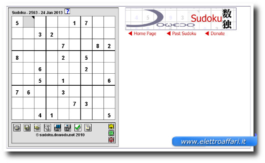 Immagine del sito Crossword Network per giocare a Sudoku