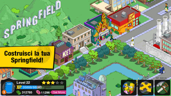 Schermata del gioco I Simpson per iPad