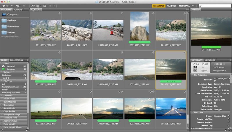 adobe bridge per le foto