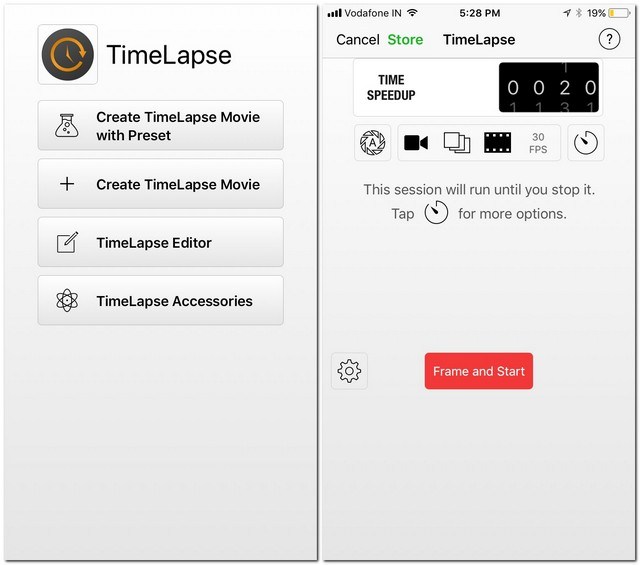 Time Lapse app per iphone